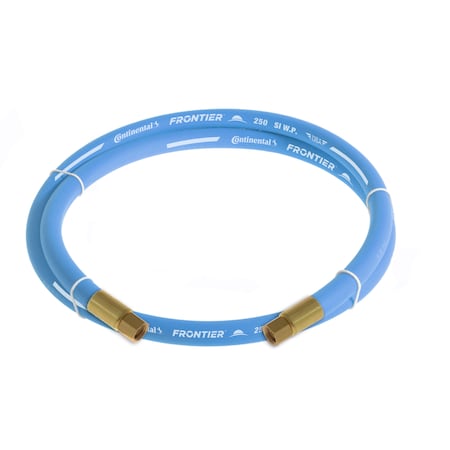 Continental 3/8" x 10' Blue EPDM Rubber Air Hose, 250 PSI, 1/4" FNPSM x FNPSM HZU03830-10-43